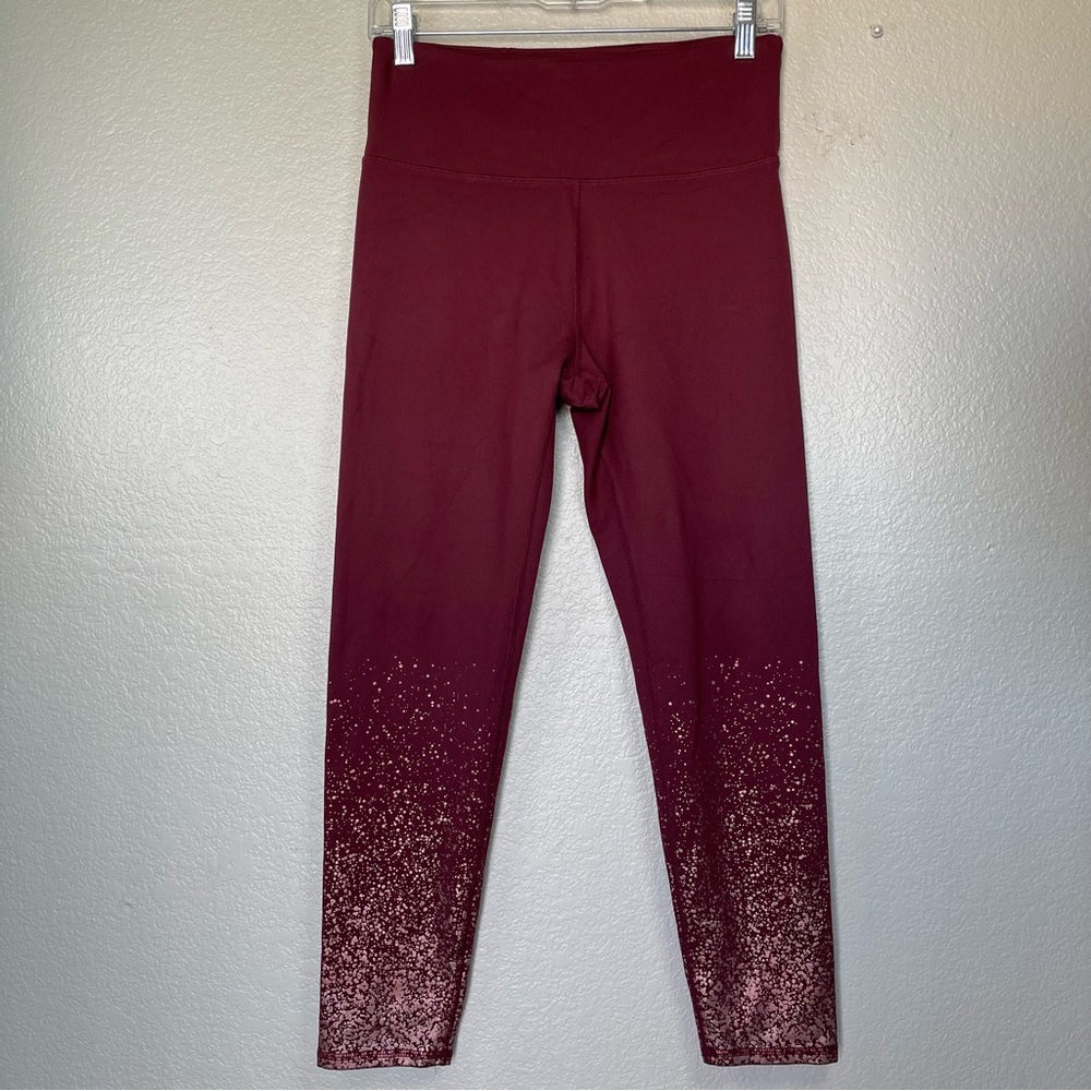 Marika Tawny Port Ombre foil leggings SZ XL